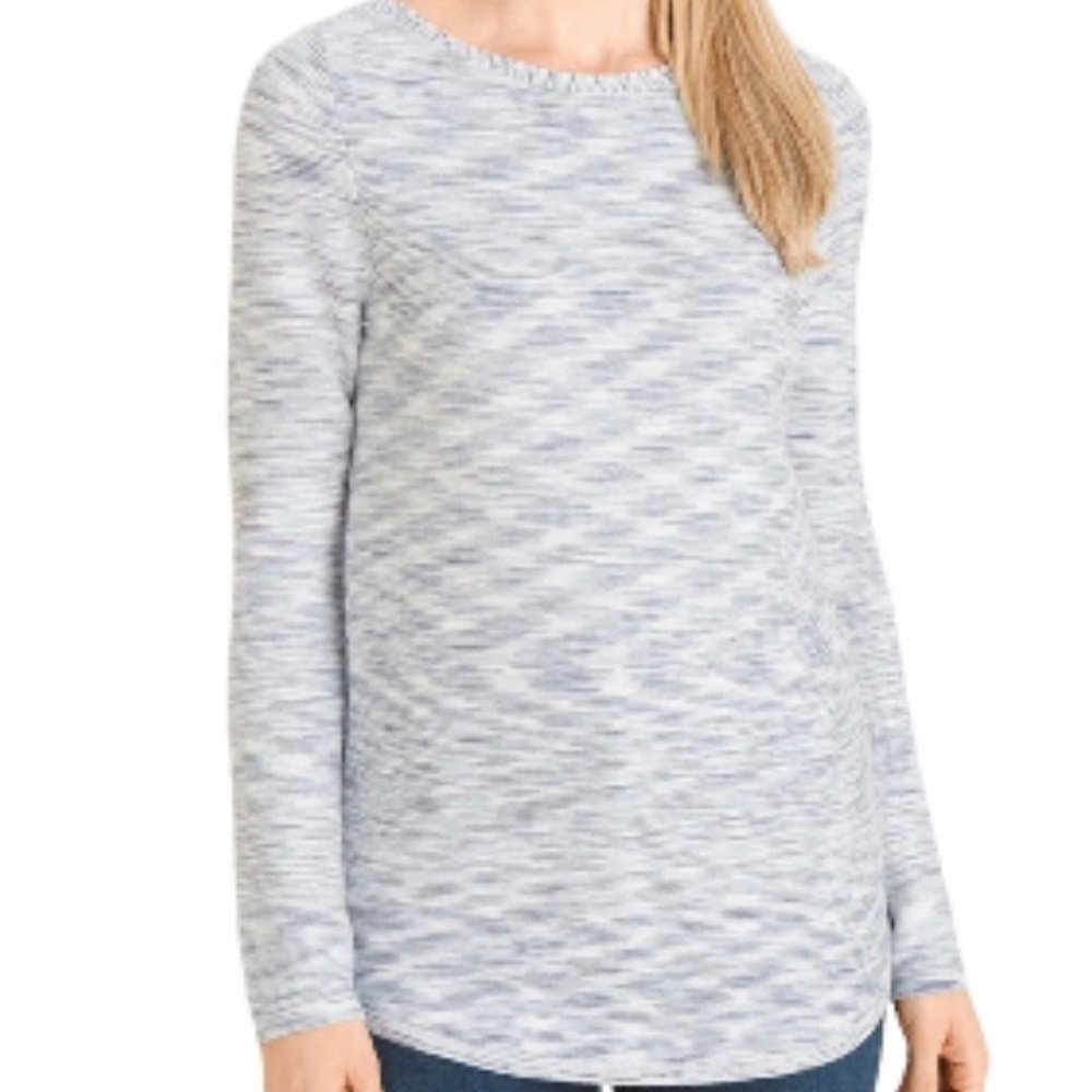 Chico's Spacedye Bateau-Neck Pullover Sweater Size 3 (XL)
